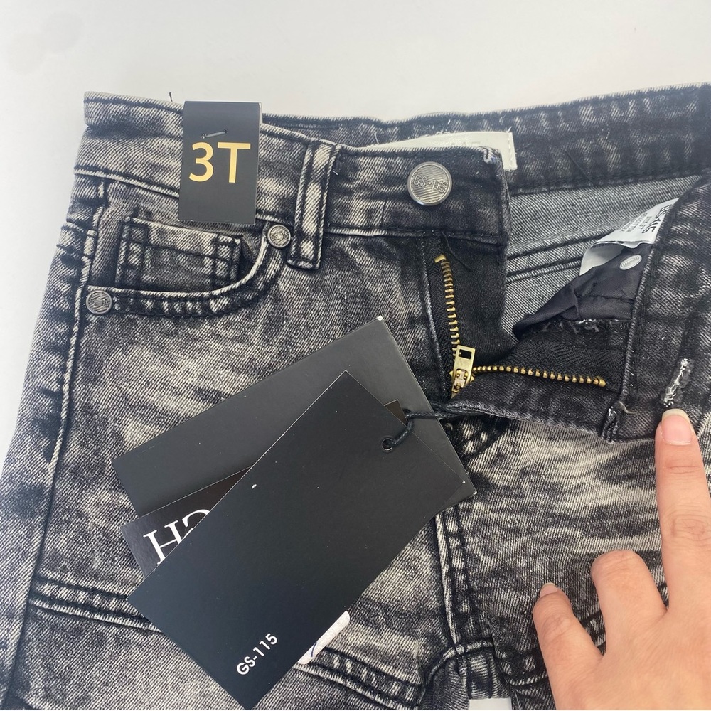 GS-115 Black boy's denim shorts size 3T Black 5 Pocket 3T New - Picture 8 of 15